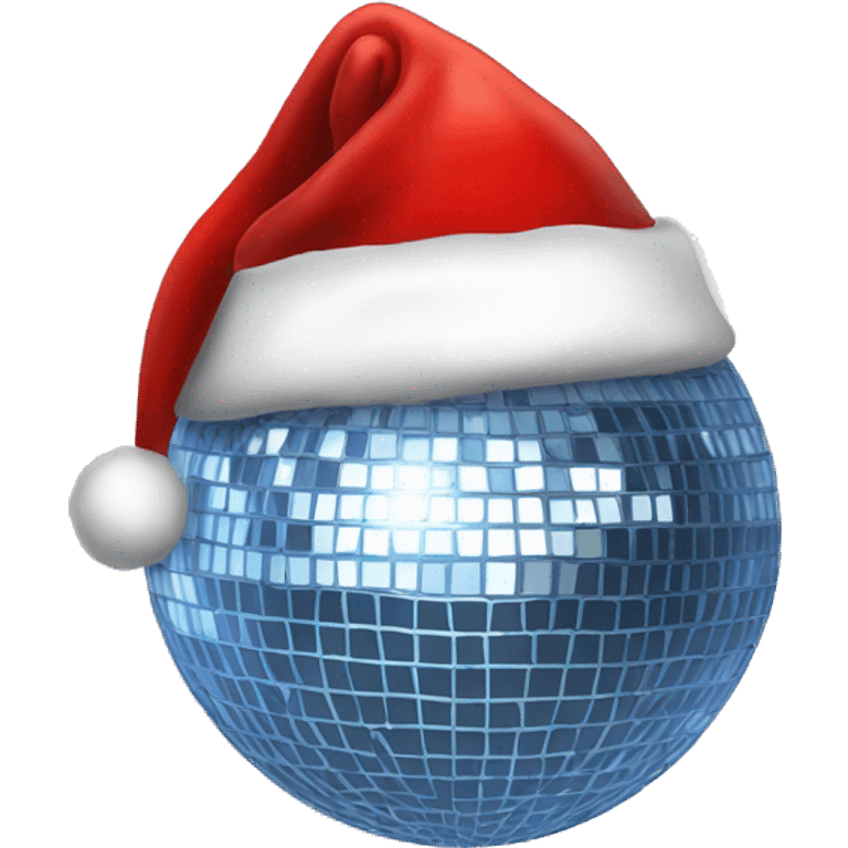 disco ball with a santa hat on it emoji