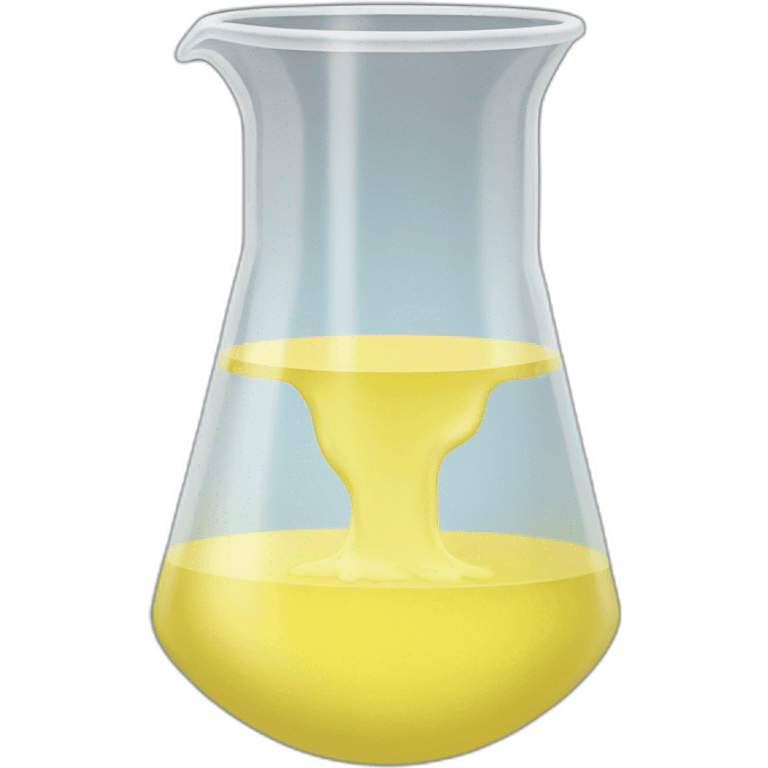 beaker with faint yellow fluid without face emoji