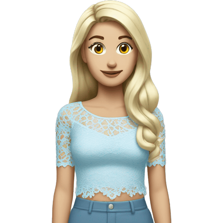 Light blue lace top  emoji