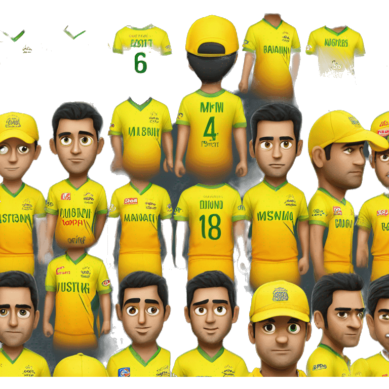 M S Dhoni CSK Jersey With Half body Straight Face  emoji