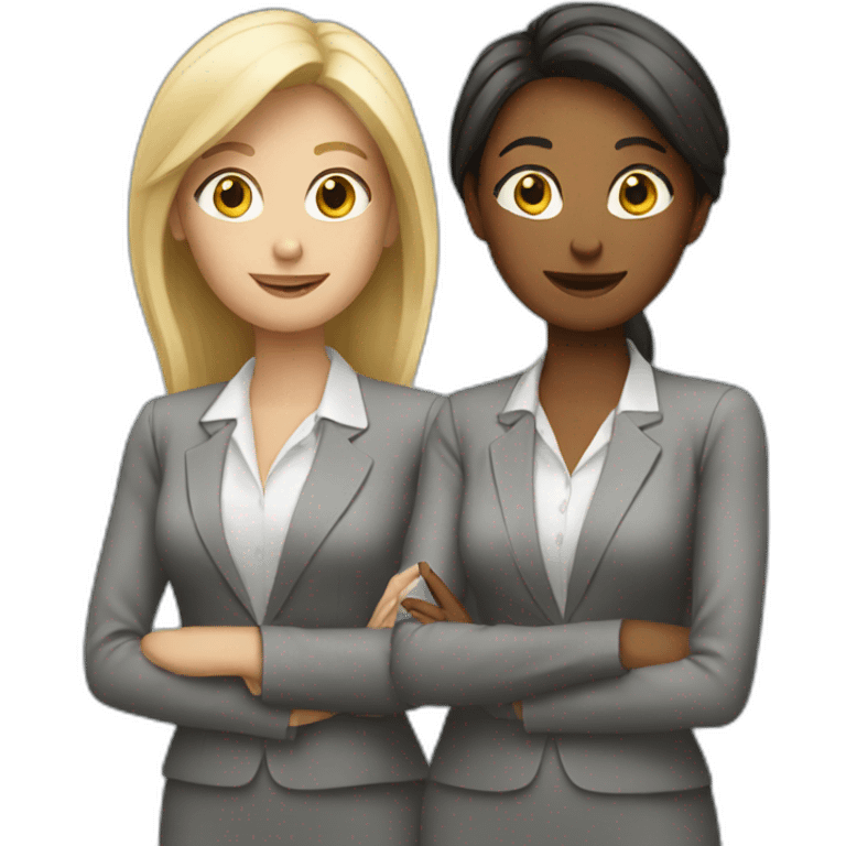 two white business women talking emoji