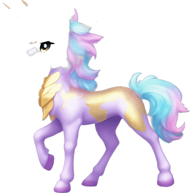 Shiny Sparkly Colorful Fluffy beautiful fantasy unicorn horn Kawaii Ethereal Anthro Sona Fakemon-animal Full Body emoji