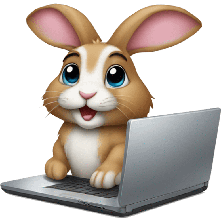 rabbit with labtop emoji