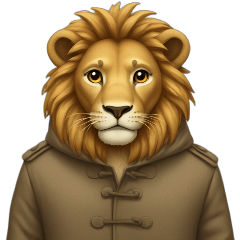 Lion in coat emoji