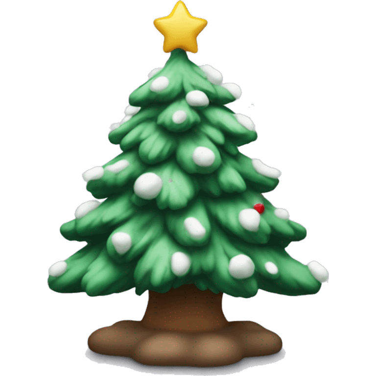 Flocked Christmas tree emoji