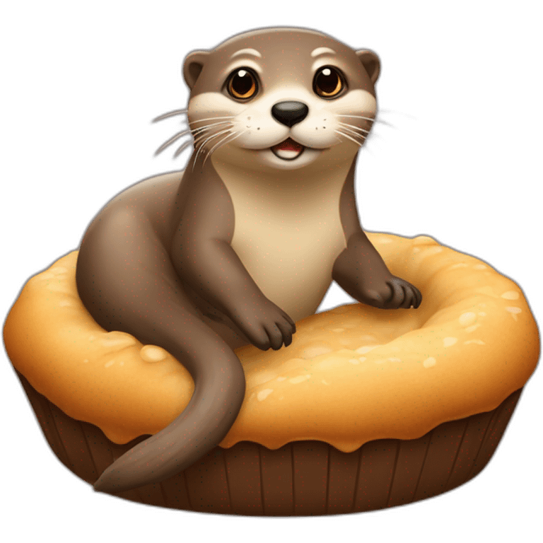 Loutre sur une tortu emoji