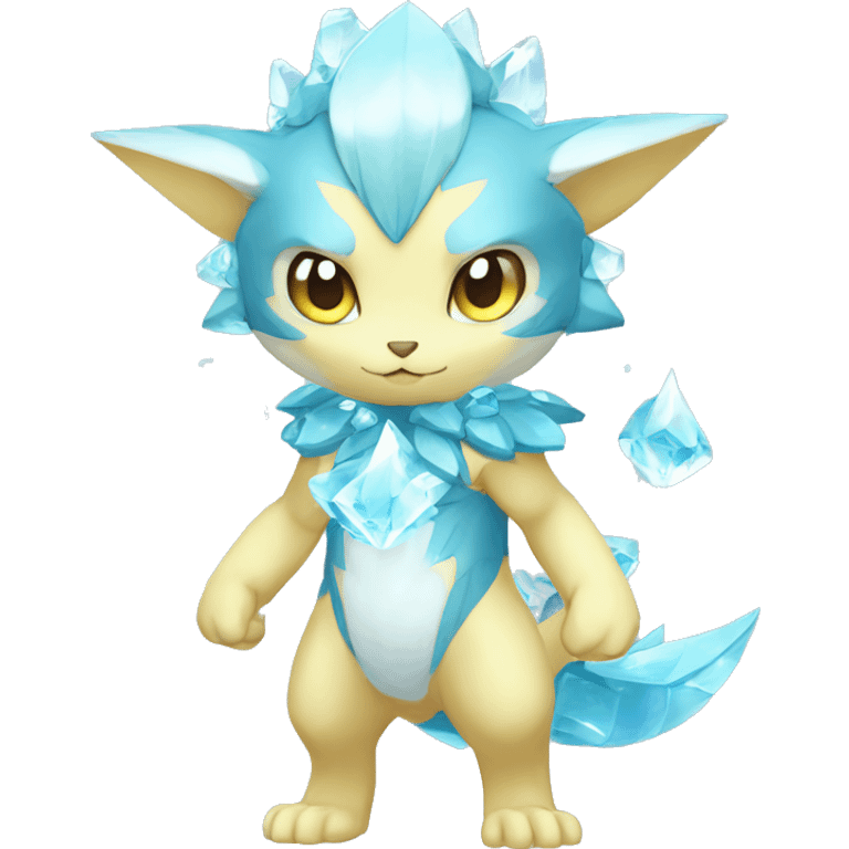 a anthro chibi-style crystal-typefairy-type-ice-type Fakémon-hybrid full body emoji