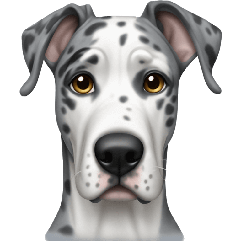 Asian man with blue Merle great dane emoji