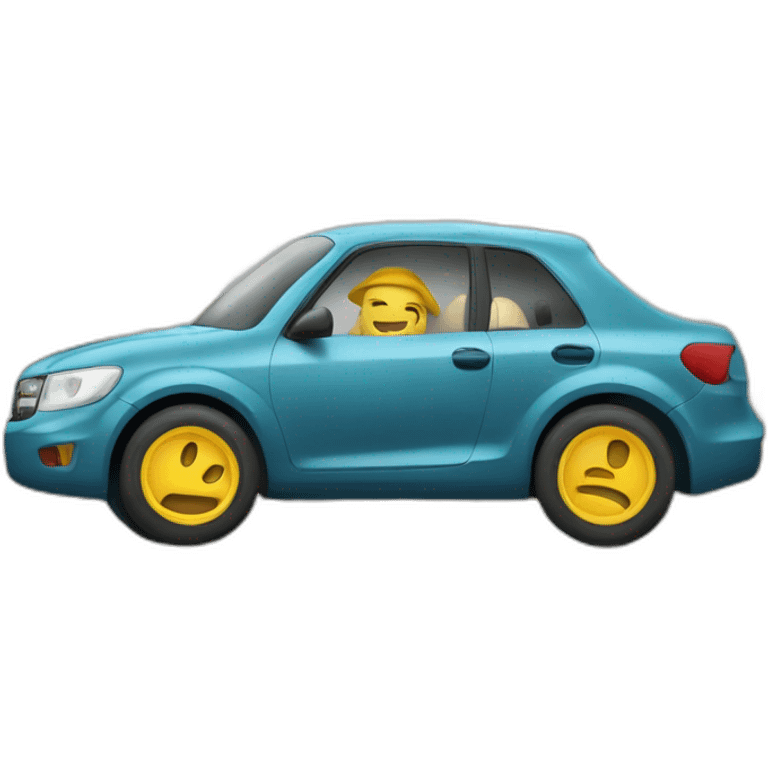 un riche dans une voiture emoji