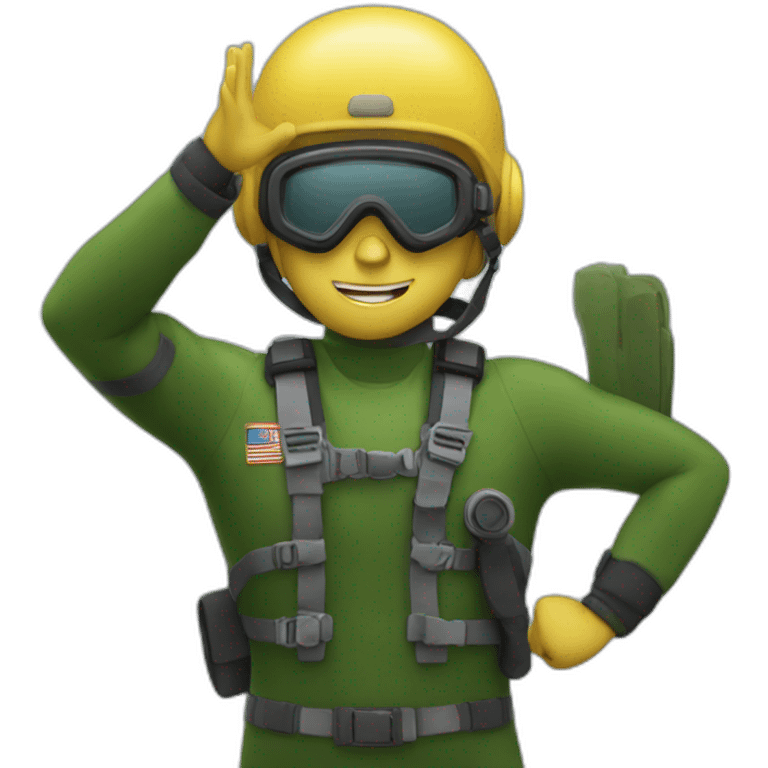 diver doing a military salute emoji