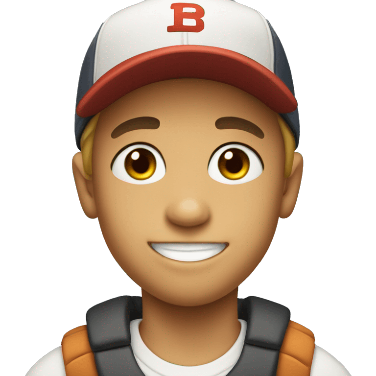 smiling boy in baseball cap emoji