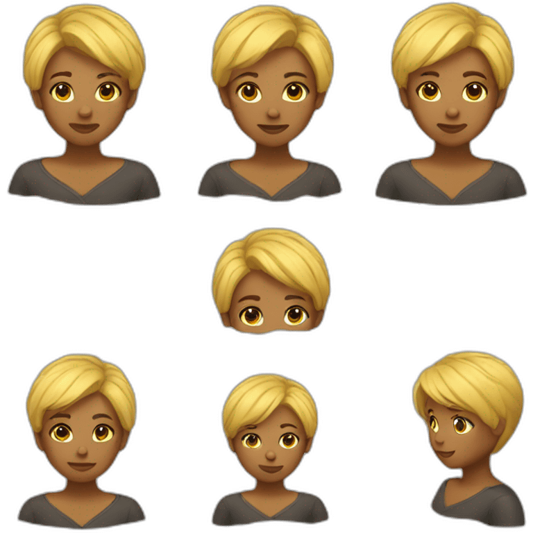 Brown woman Yellow hair and pixi haircut  emoji