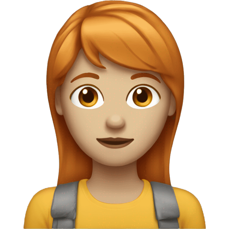 Ginger hair female emoji with bangs emoji