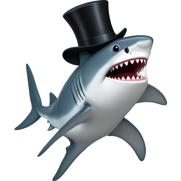 shark with a top hat  tap dancing  emoji