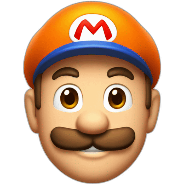 mario in Shiny orange circle emoji