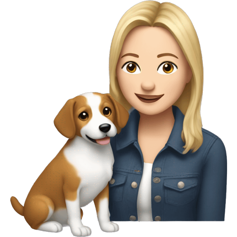 Mindy Childers petting a dog emoji