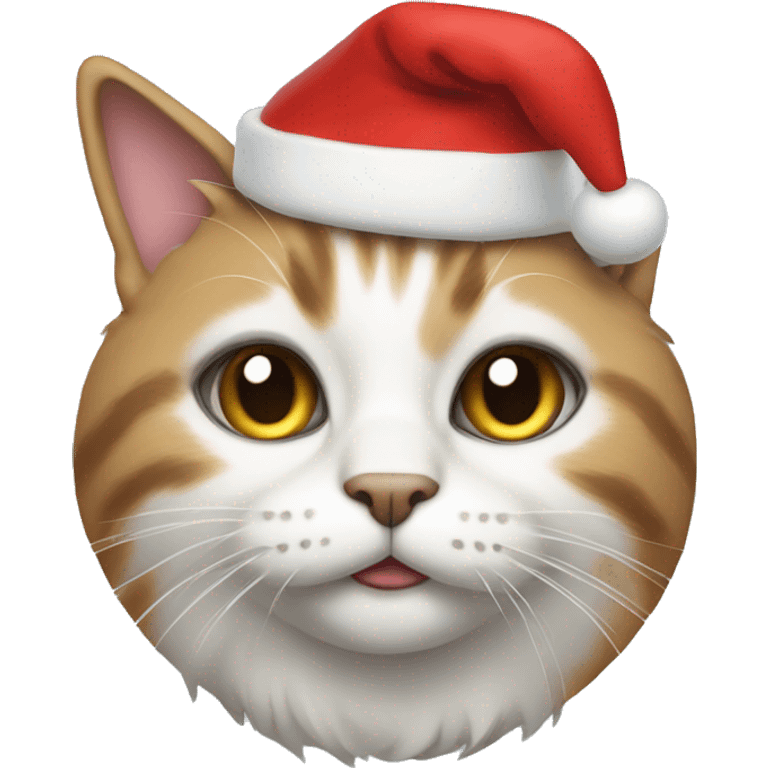 a cat wearing a christmas hat emoji