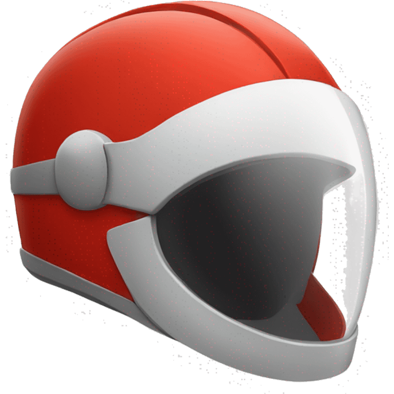 one cartoon red spacial helmet with white glass emoji