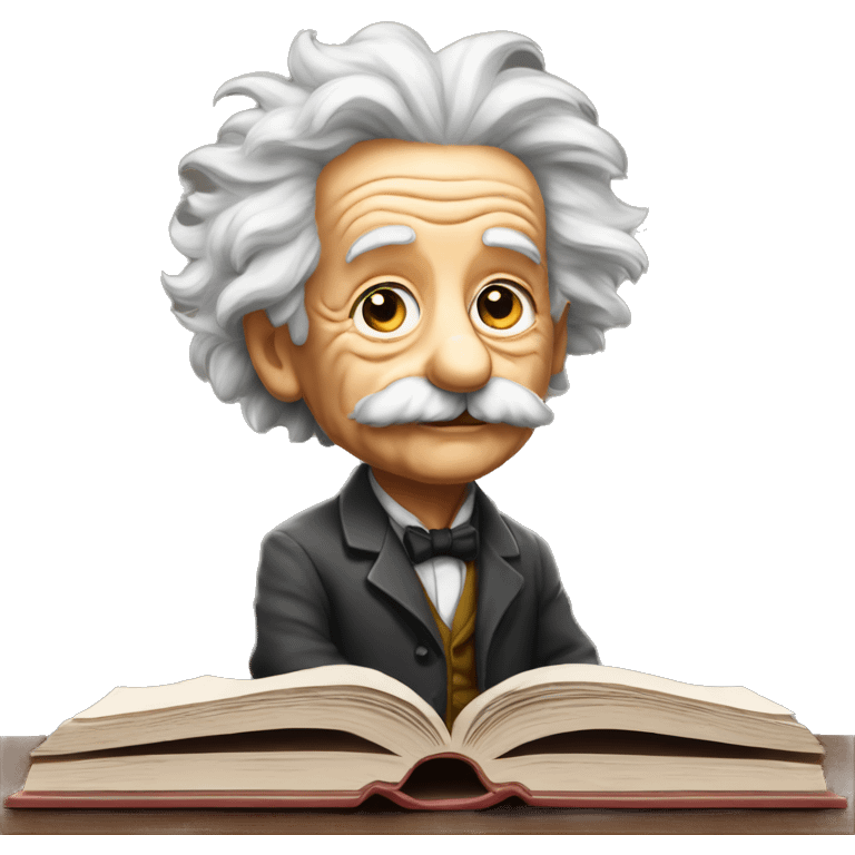 Einstein qui lit un livre emoji