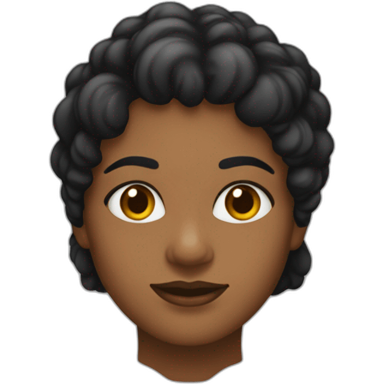 Mujer pelo negro, ojos marroñes emoji