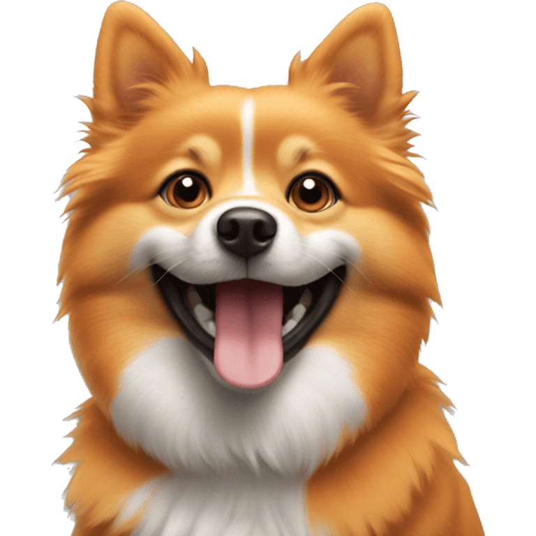 Orange and grey Spitz smile emoji