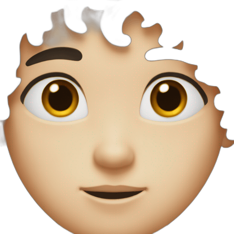 a boy has black hear and brown eyes with white skin emoji