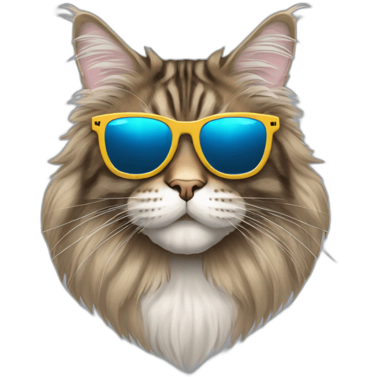 maine coon with sunglasses emoji