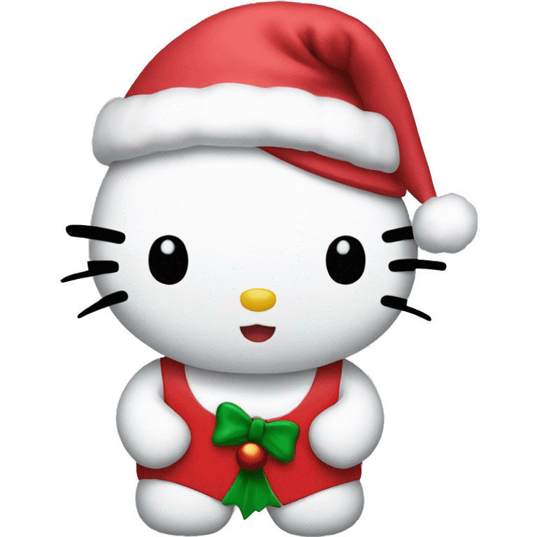 Hello kitty with Christmas hat emoji