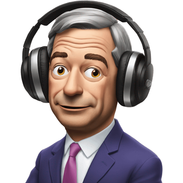 Nigel Farage listening to music with eyes closed  emoji