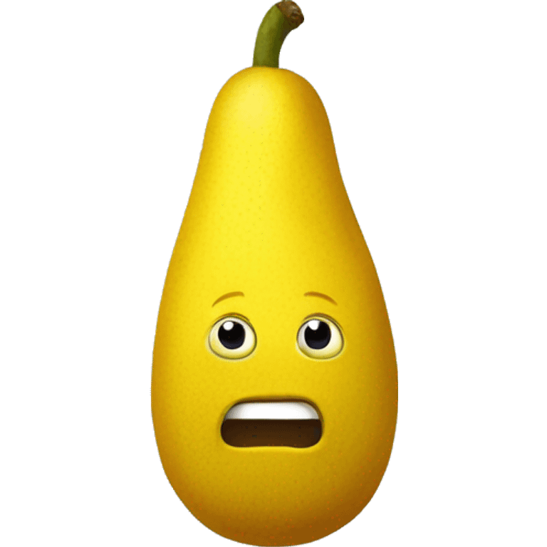 Saggy yellow fruit with hair emoji