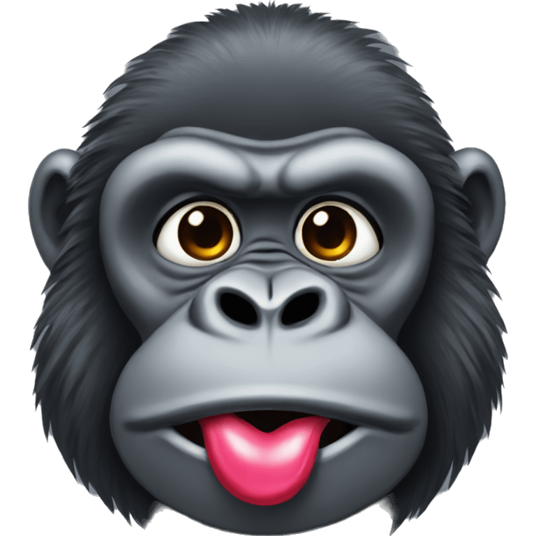 Gorilla with lipstick and eyelashes  emoji