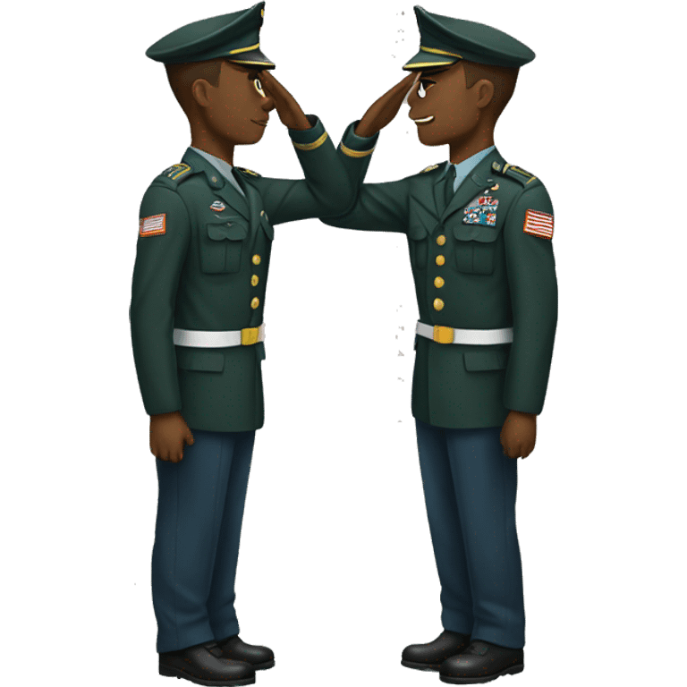 African American soldier saluting  emoji