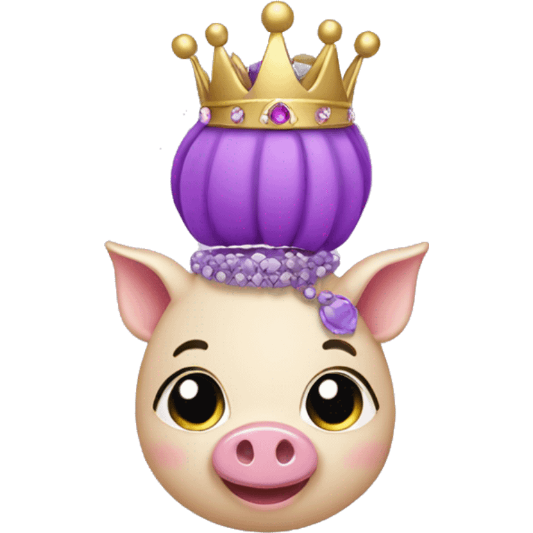 princess piggy with purple accessory emoji