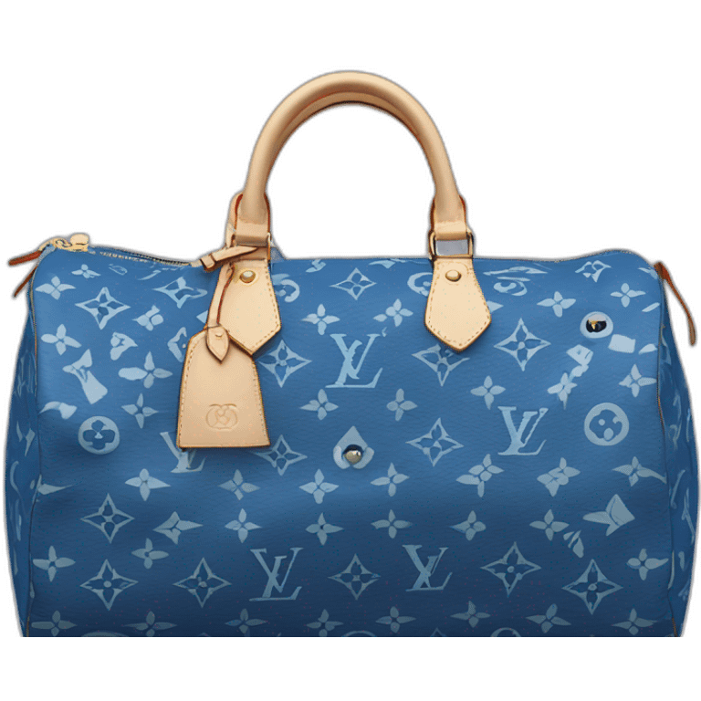 Blue louis vuitton keepall emoji