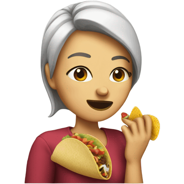 A woman eating a taco  emoji