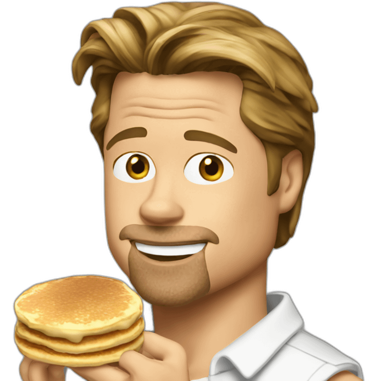 Brad Pitt eating pancakes emoji