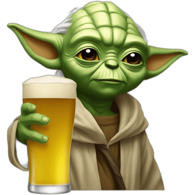 Yoda drink beer emoji