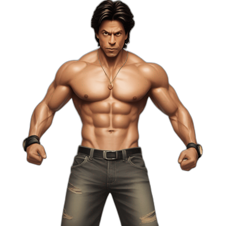 srk with 6pack abs full body  emoji