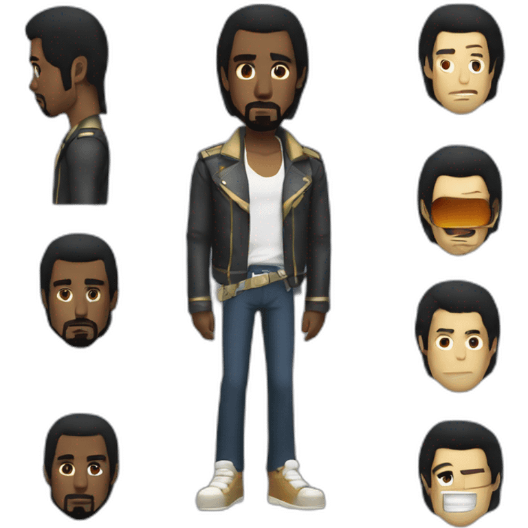 Kanye west and Space dandy emoji