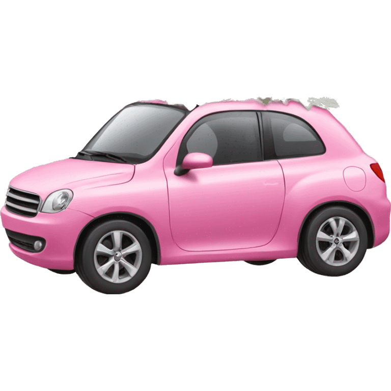 Pink car with flowers emoji