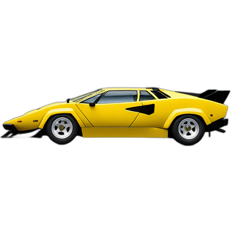 Lamborghini countach yellow-profile emoji