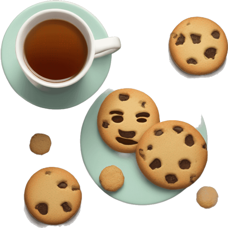 Mug Tea with cookies nearby emoji