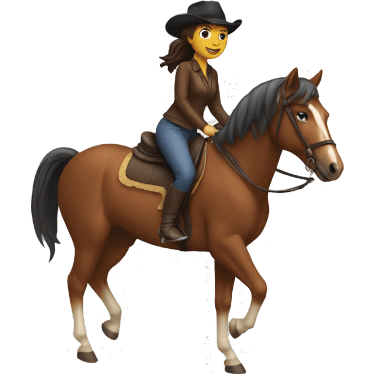 female riding a horse emoji