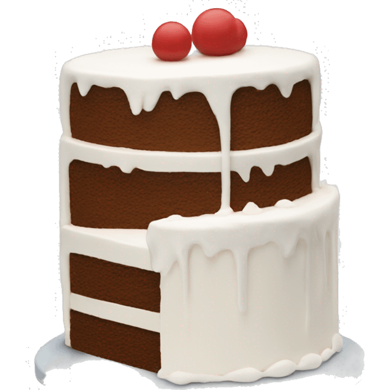 Realistic white layered cake emoji