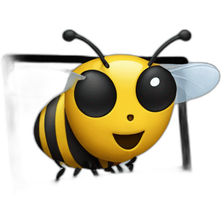 a bee working on a macbook emoji