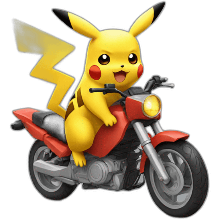 pikachu qui fait de la moto emoji