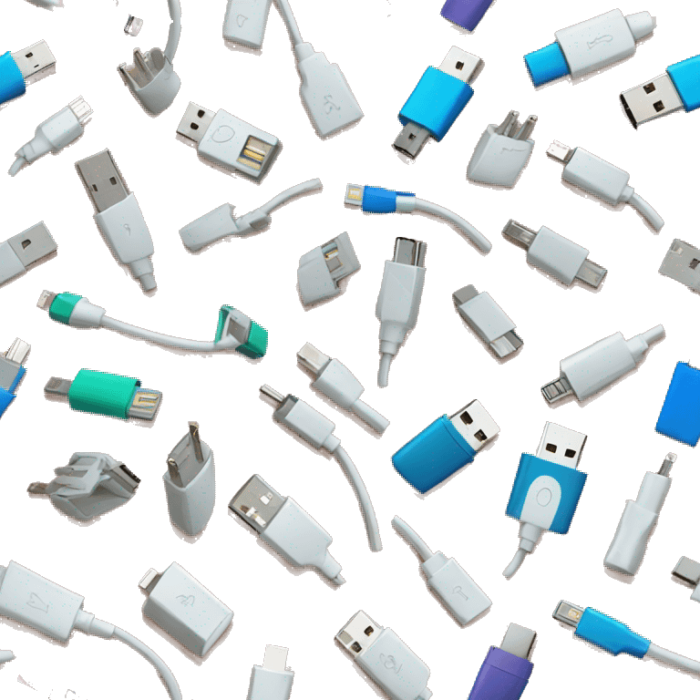 A lot of Unorganized usb cables emoji