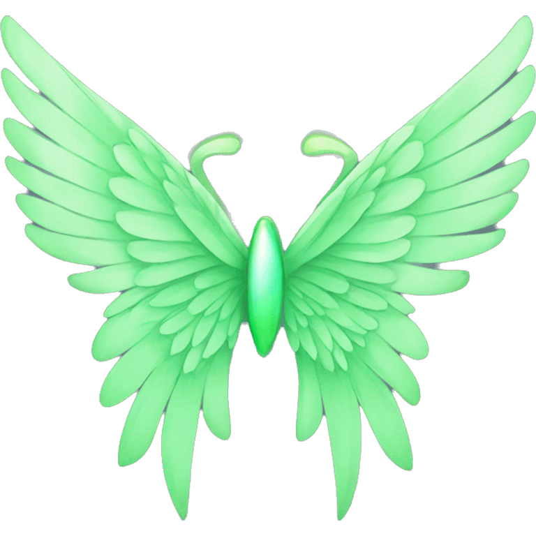 light green beautiful, sparkling wings emoji