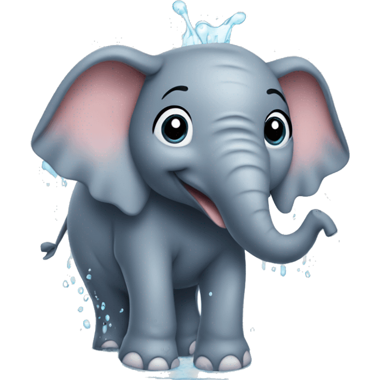 Elephant taking a shower emoji