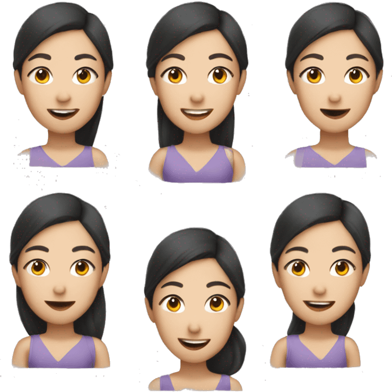 Asian woman in her 30s with a pretty smile emoji